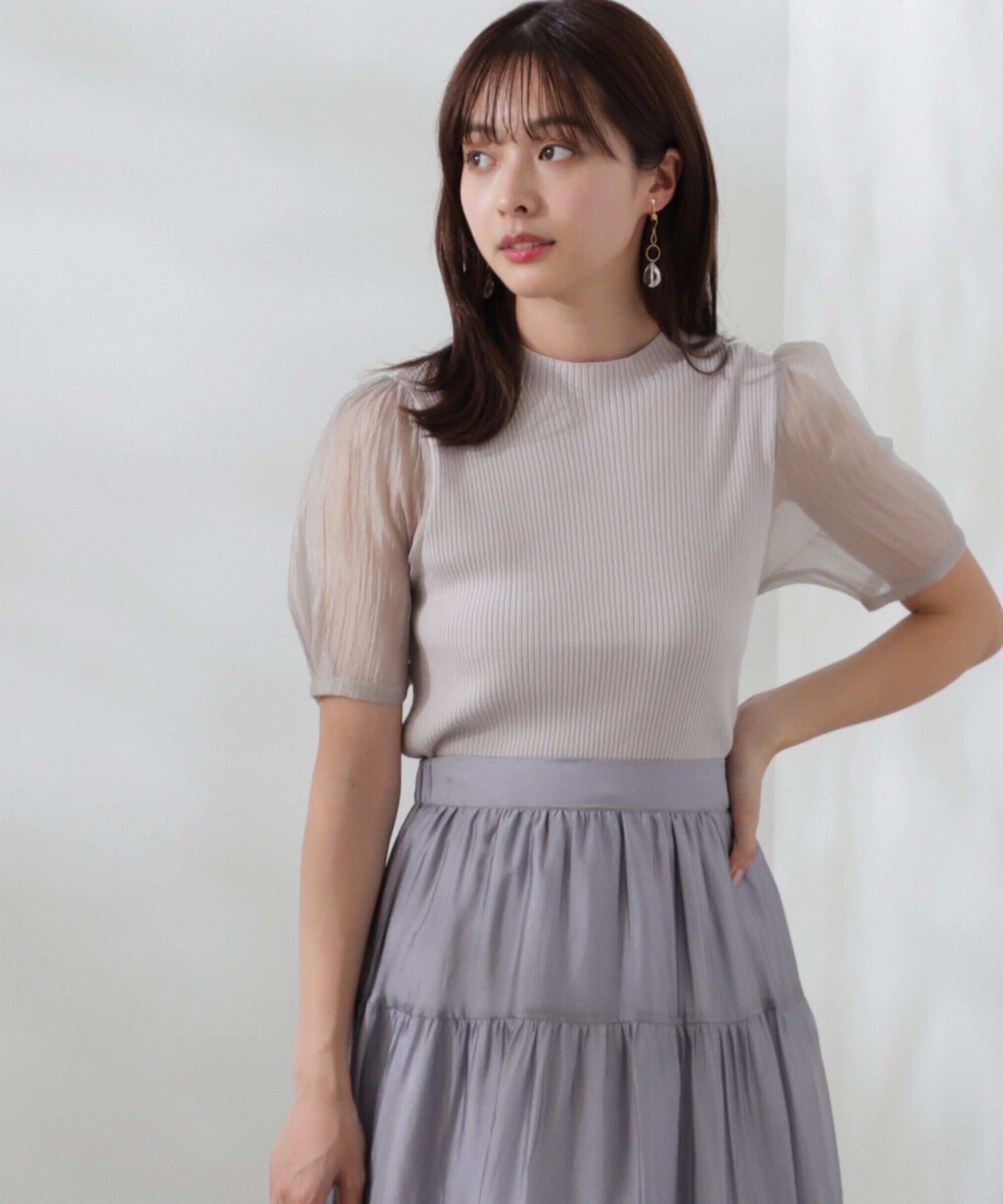 PROPORTION BODY DRESSING「オーガンジースリーブニット」|ニット・セーター|