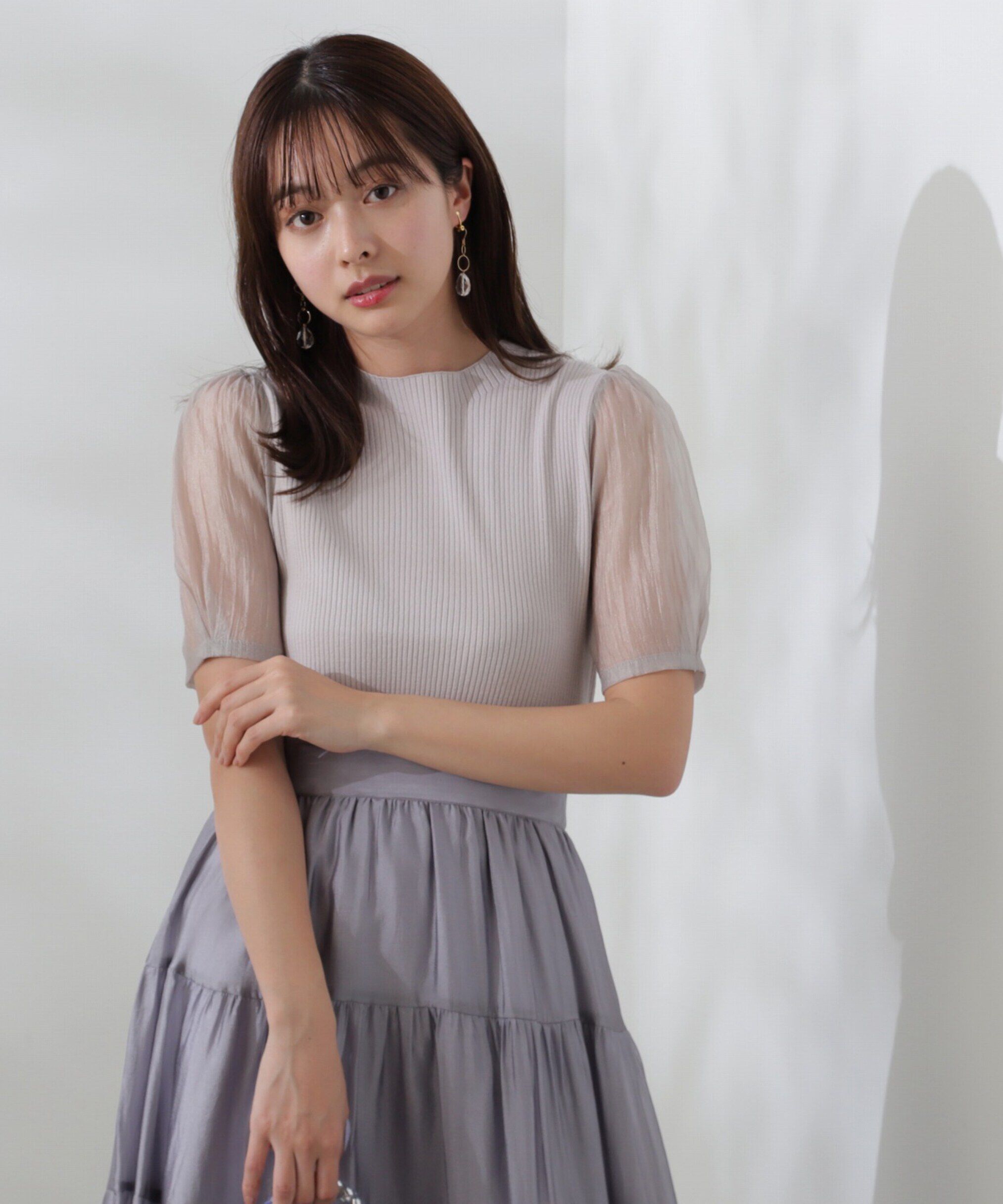 PROPORTION BODY DRESSING「オーガンジースリーブニット」|ニット・セーター|