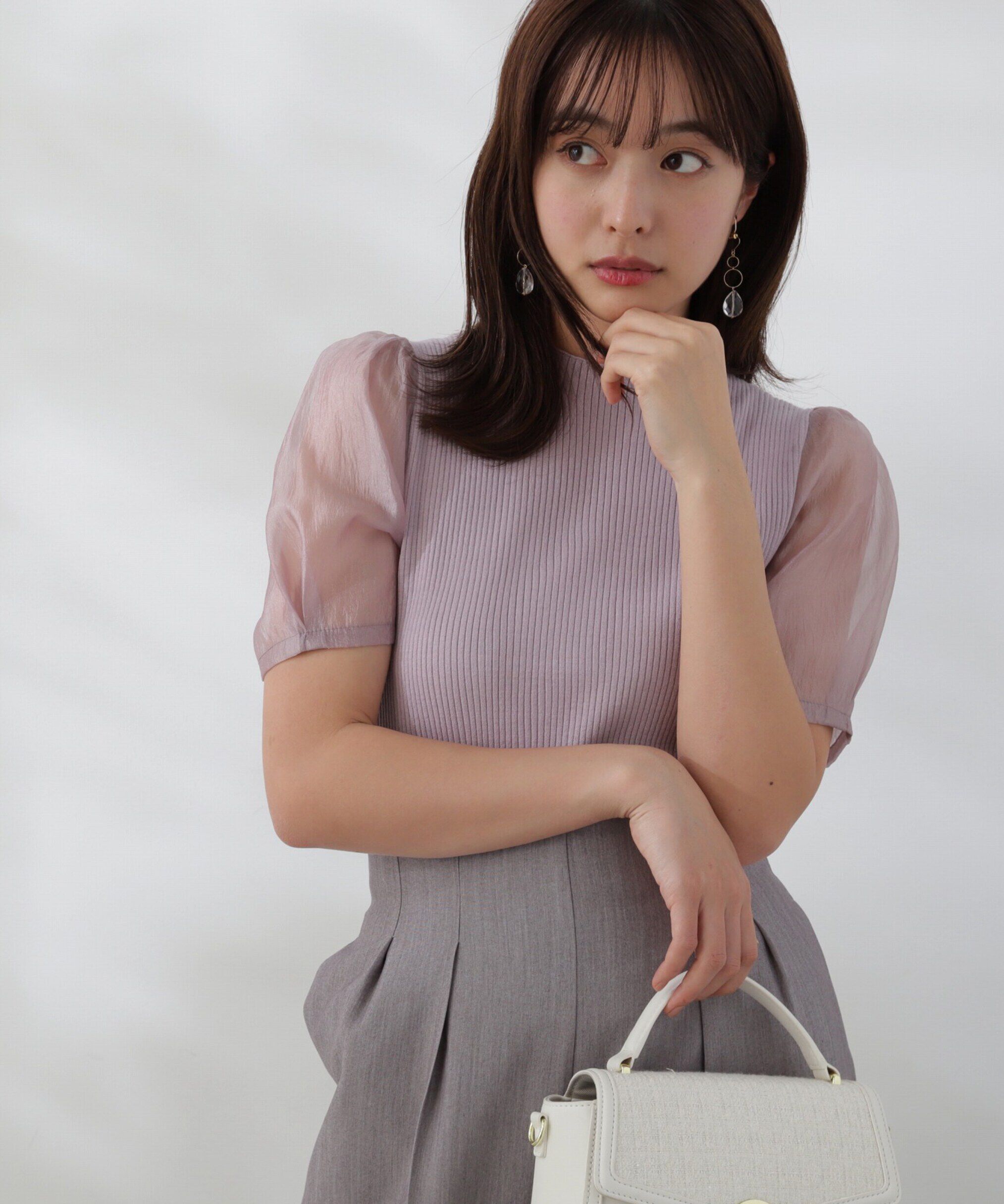 PROPORTION BODY DRESSING「オーガンジースリーブニット」|ニット・セーター|