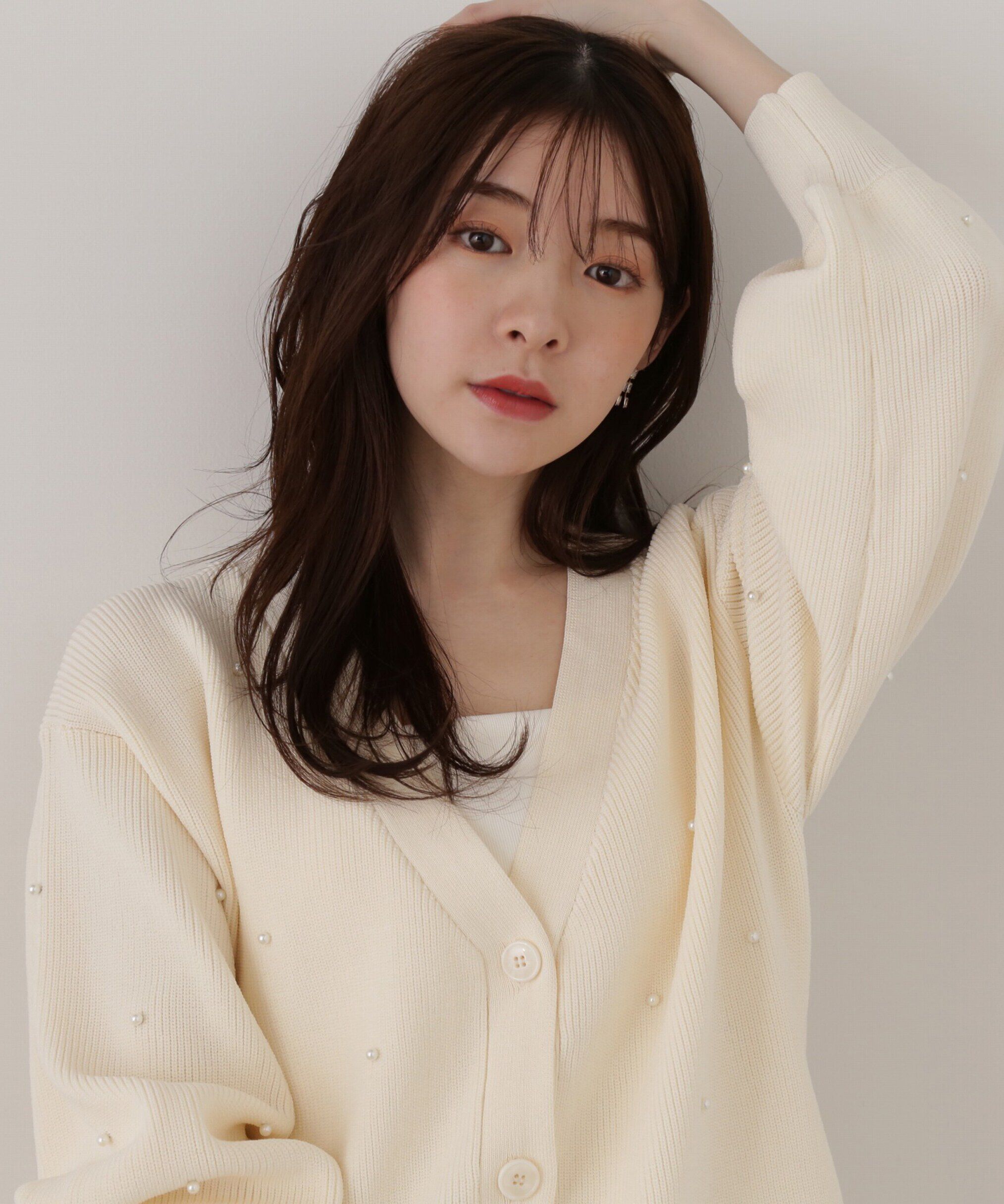 PROPORTION BODY DRESSING「《EDIT COLOGNE》パール調付きルーズカーディガン」|カーディガン|