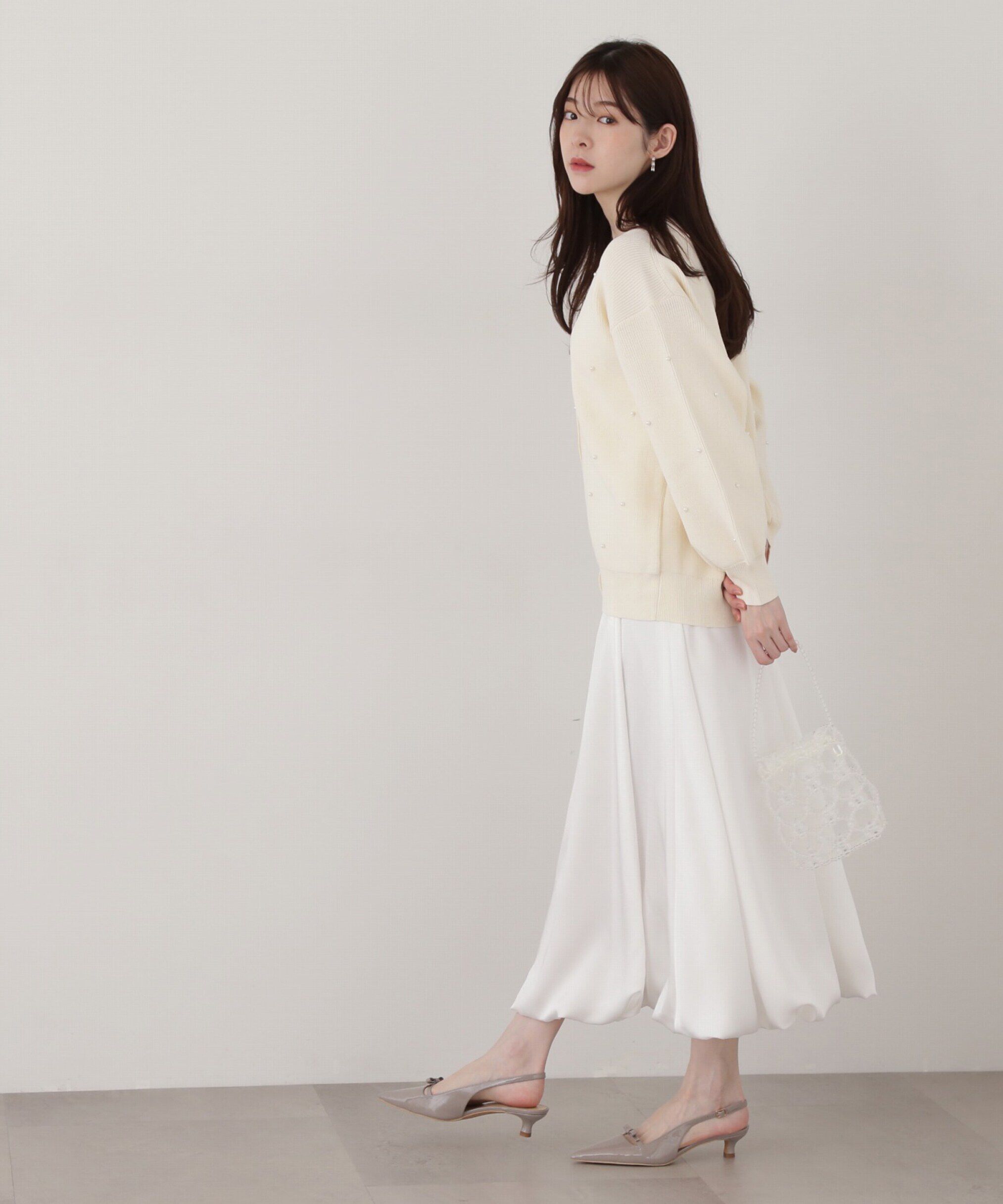 PROPORTION BODY DRESSING「《EDIT COLOGNE》パール調付きルーズカーディガン」|カーディガン|