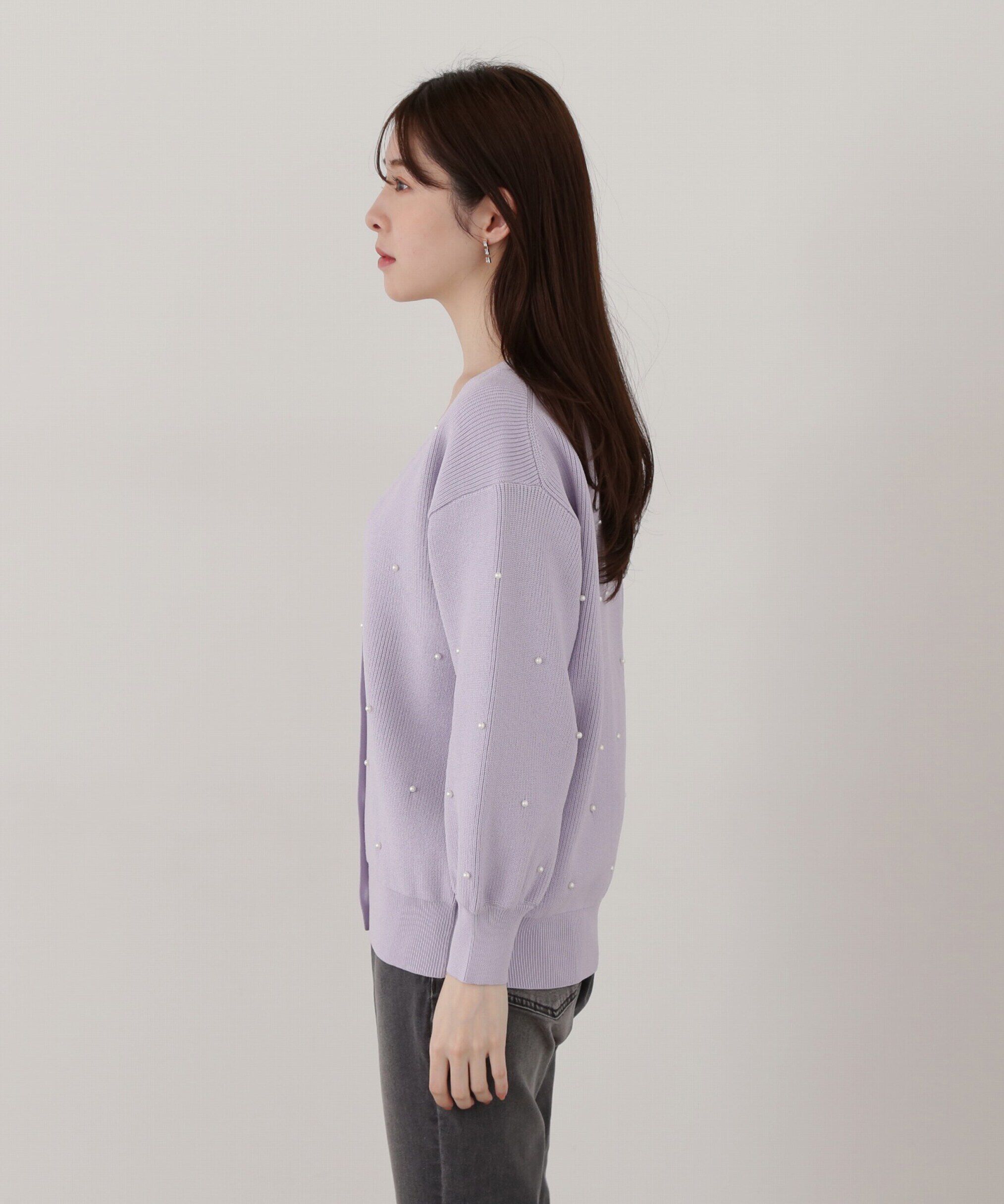 PROPORTION BODY DRESSING「《EDIT COLOGNE》パール調付きルーズカーディガン」|カーディガン|