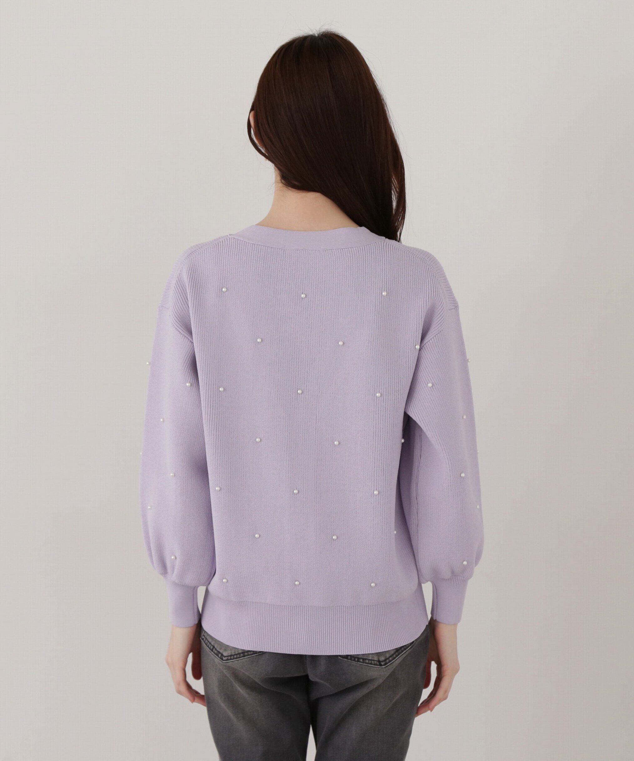 PROPORTION BODY DRESSING「《EDIT COLOGNE》パール調付きルーズカーディガン」|カーディガン|