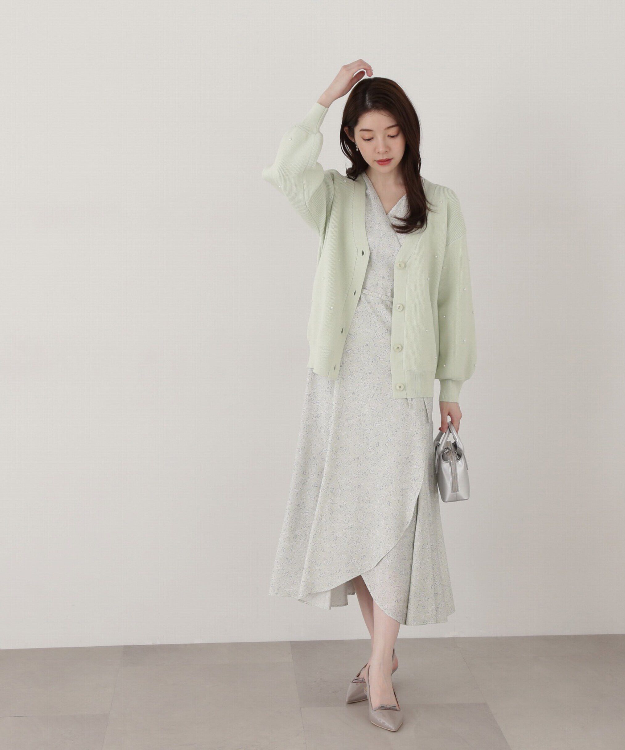 PROPORTION BODY DRESSING「《EDIT COLOGNE》パール調付きルーズカーディガン」|カーディガン|