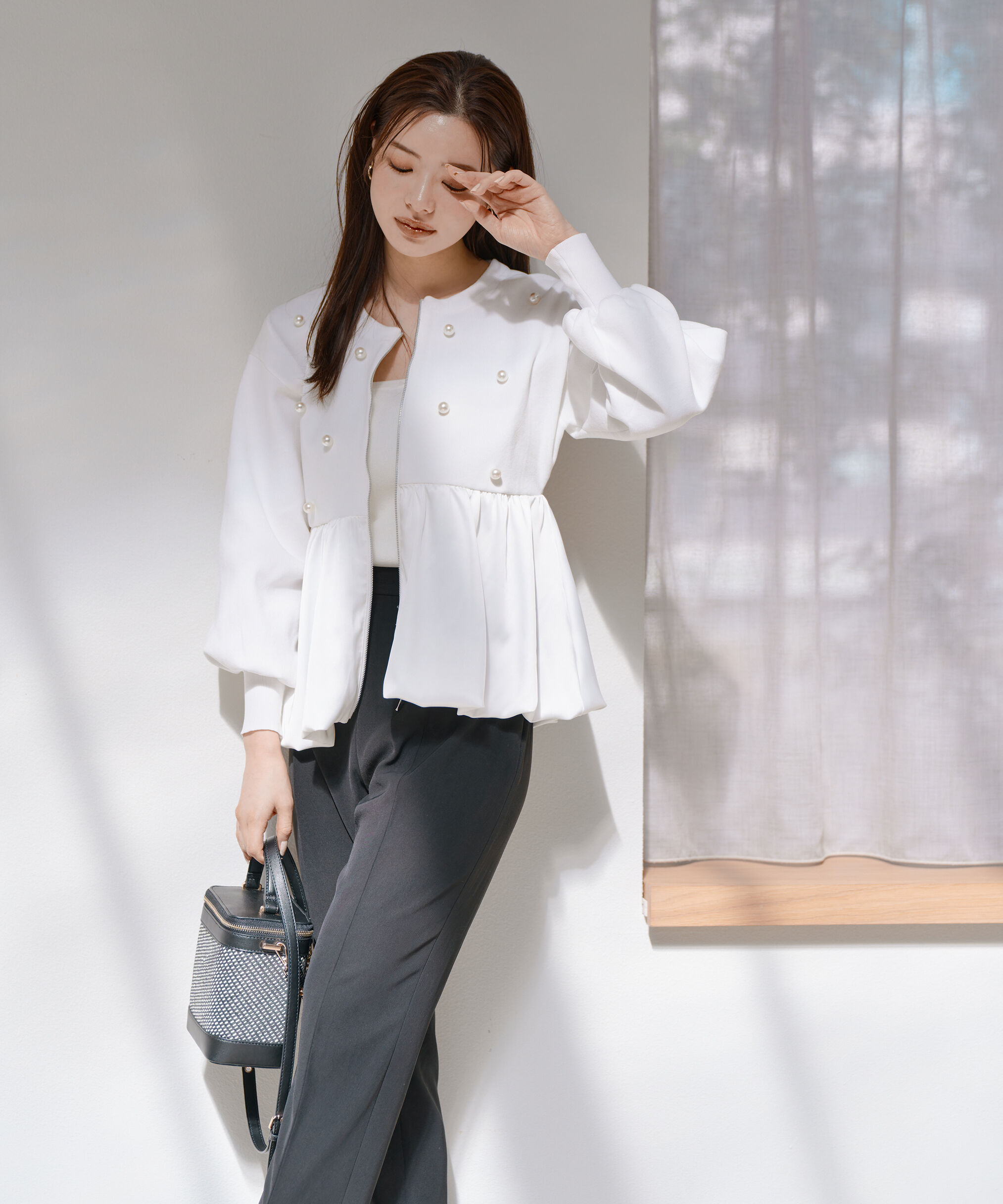 PROPORTION BODY DRESSING「バルーンニットブルゾン」|カーディガン|ホワイト