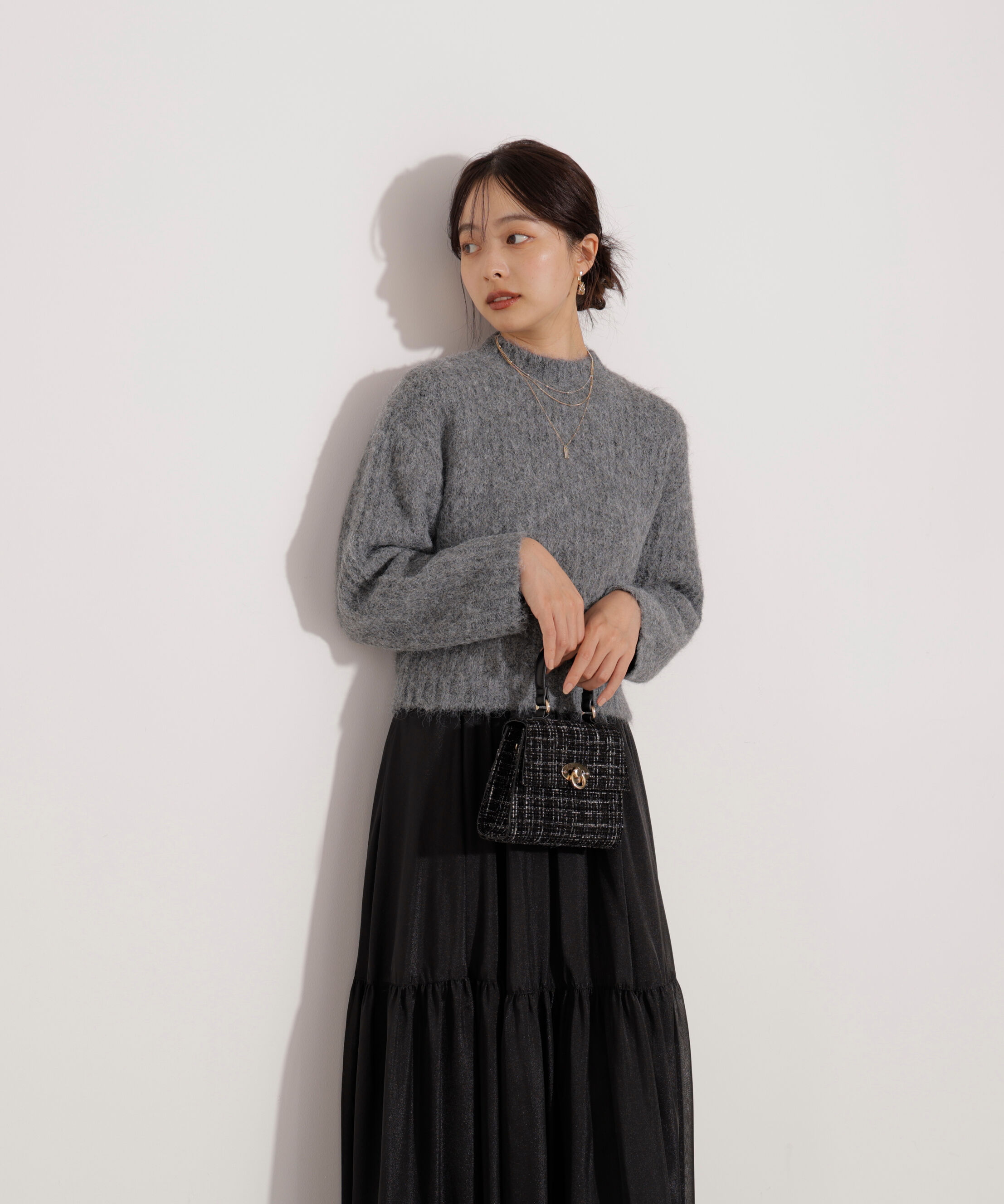 PROPORTION BODY DRESSING「<ウォッシャブル>チュールスリーブボックスニット」|ニット・セーター|