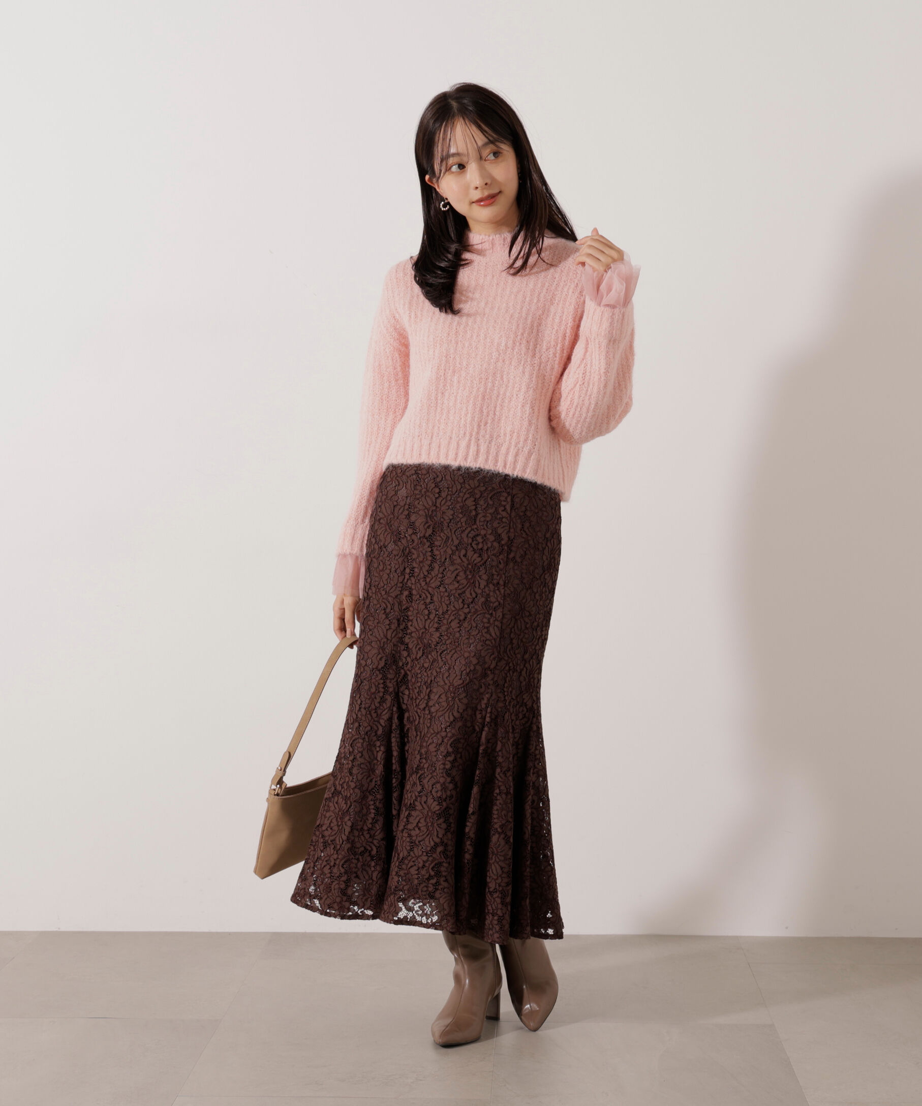 PROPORTION BODY DRESSING「<ウォッシャブル>チュールスリーブボックスニット」|ニット・セーター|