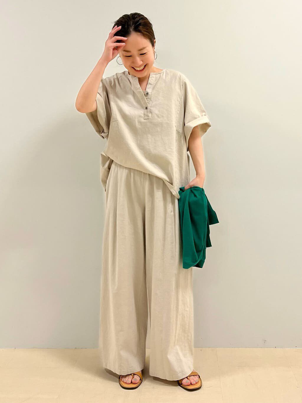  「◆レーヨンリネンストレッチブラウス」|シャツ・ブラウス|