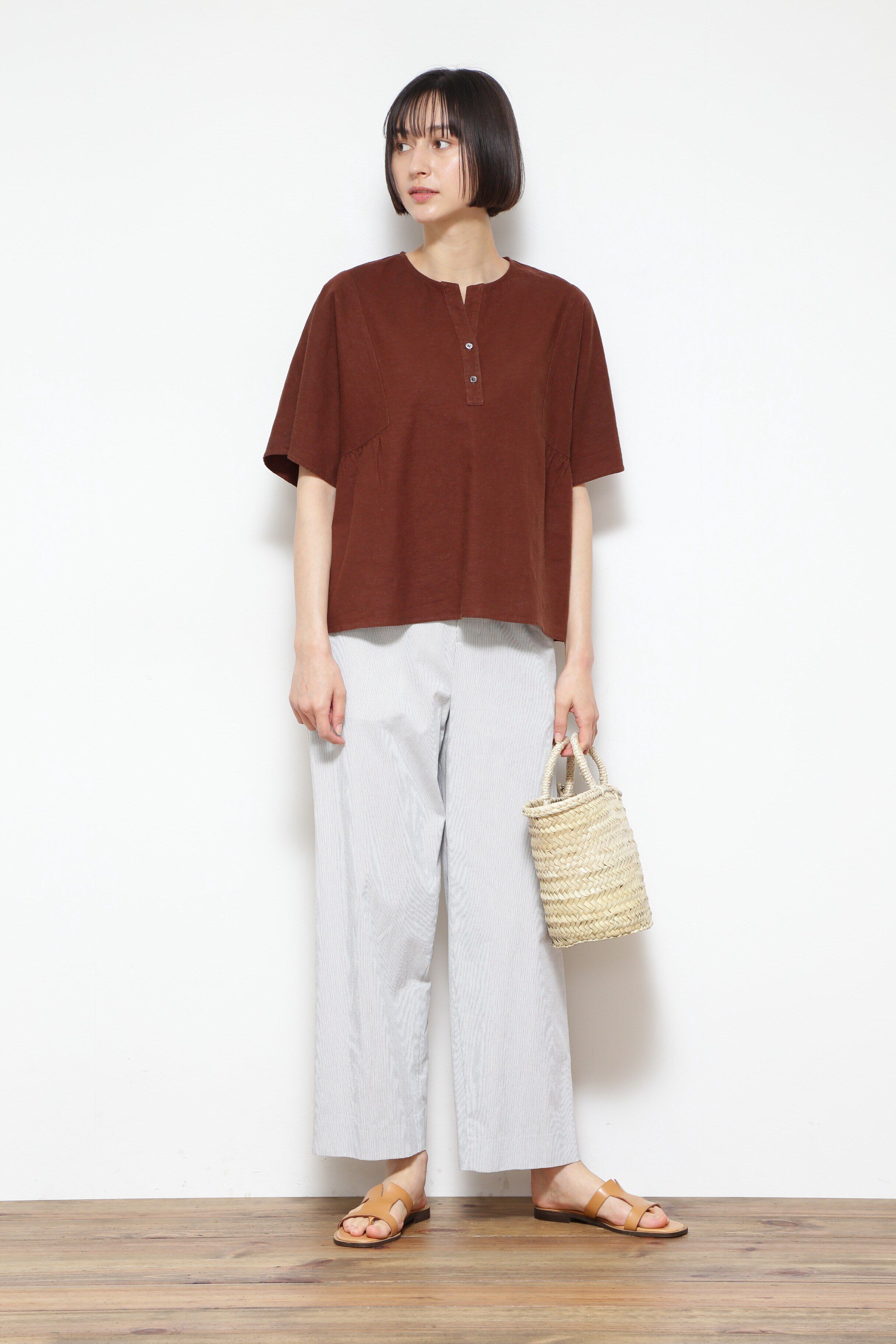  「◆レーヨンリネンストレッチブラウス」|シャツ・ブラウス|