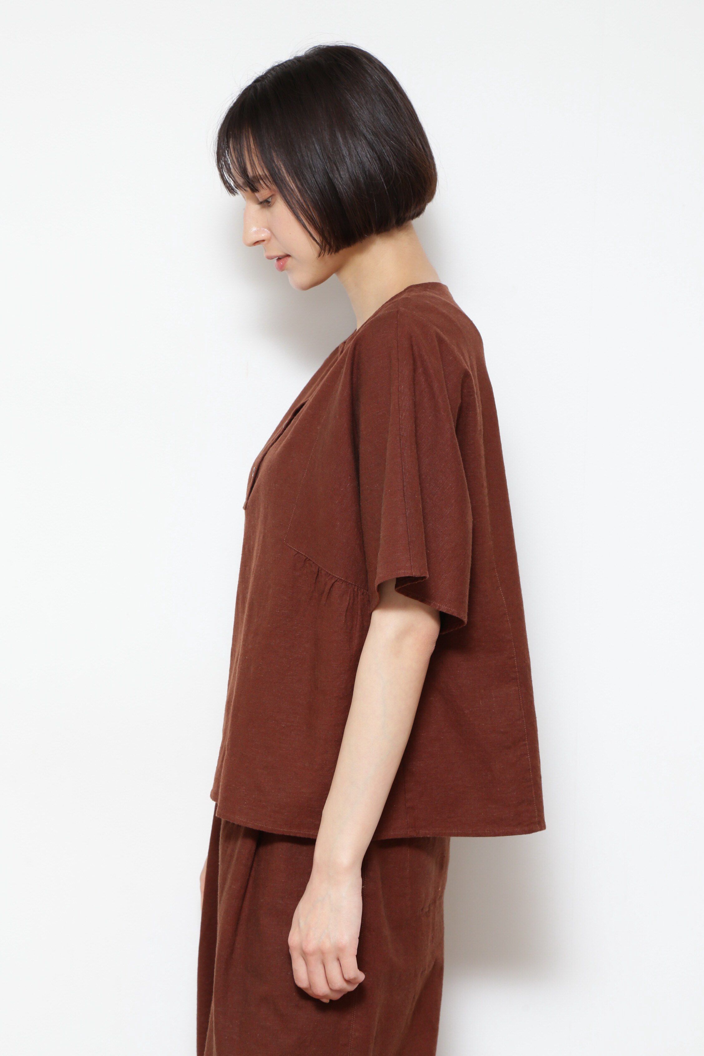  「◆レーヨンリネンストレッチブラウス」|シャツ・ブラウス|