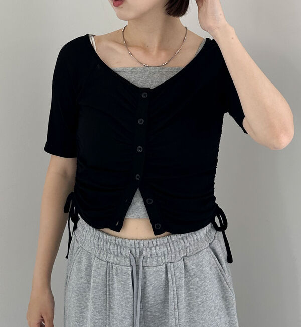 archives「レイヤードカットＳＥＴ　ＴＯＰＳ　５Ｓ」|カーディガン|BLACK