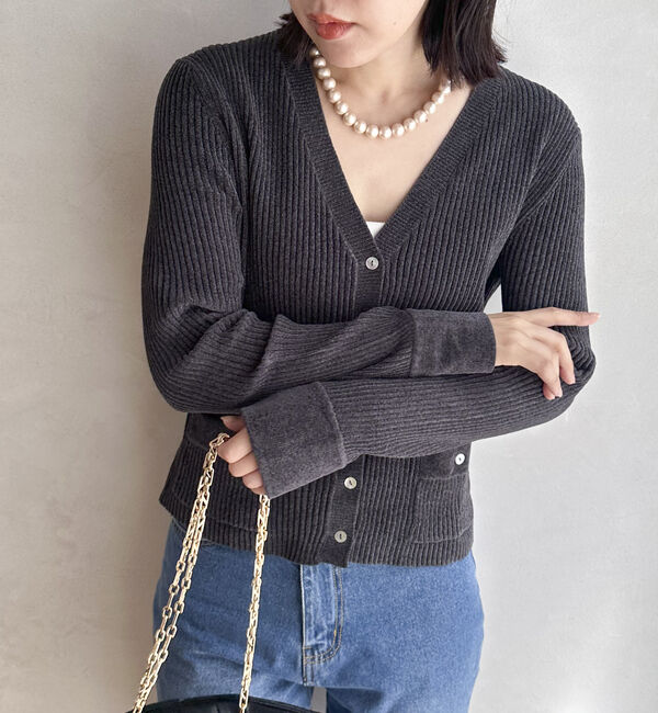 Doux archives「モールニットカーディガン」|カーディガン|CHARCOAL GRAY