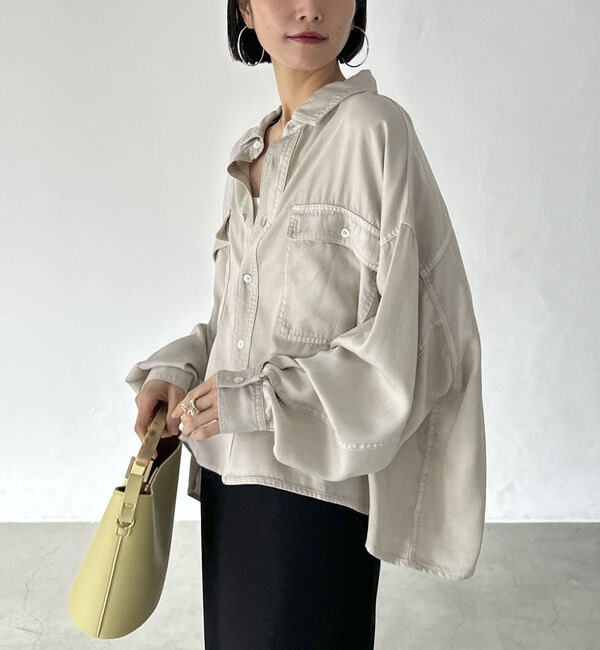 Doux archives「ソフトデニムオーバーシャツ」|シャツ・ブラウス|BEIGE