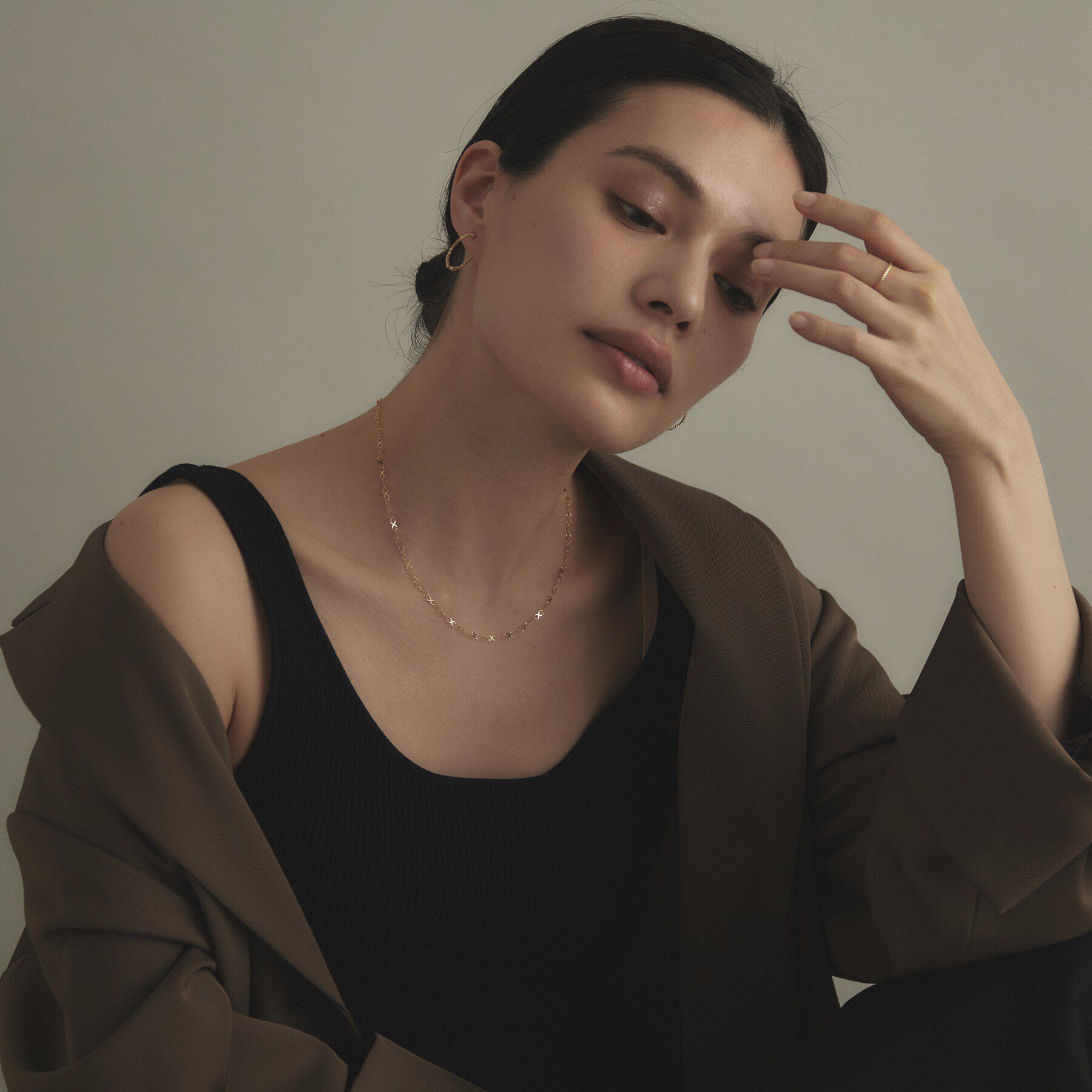 COCOSHNIK「K18カットビーズ フープピアス」|ピアス|