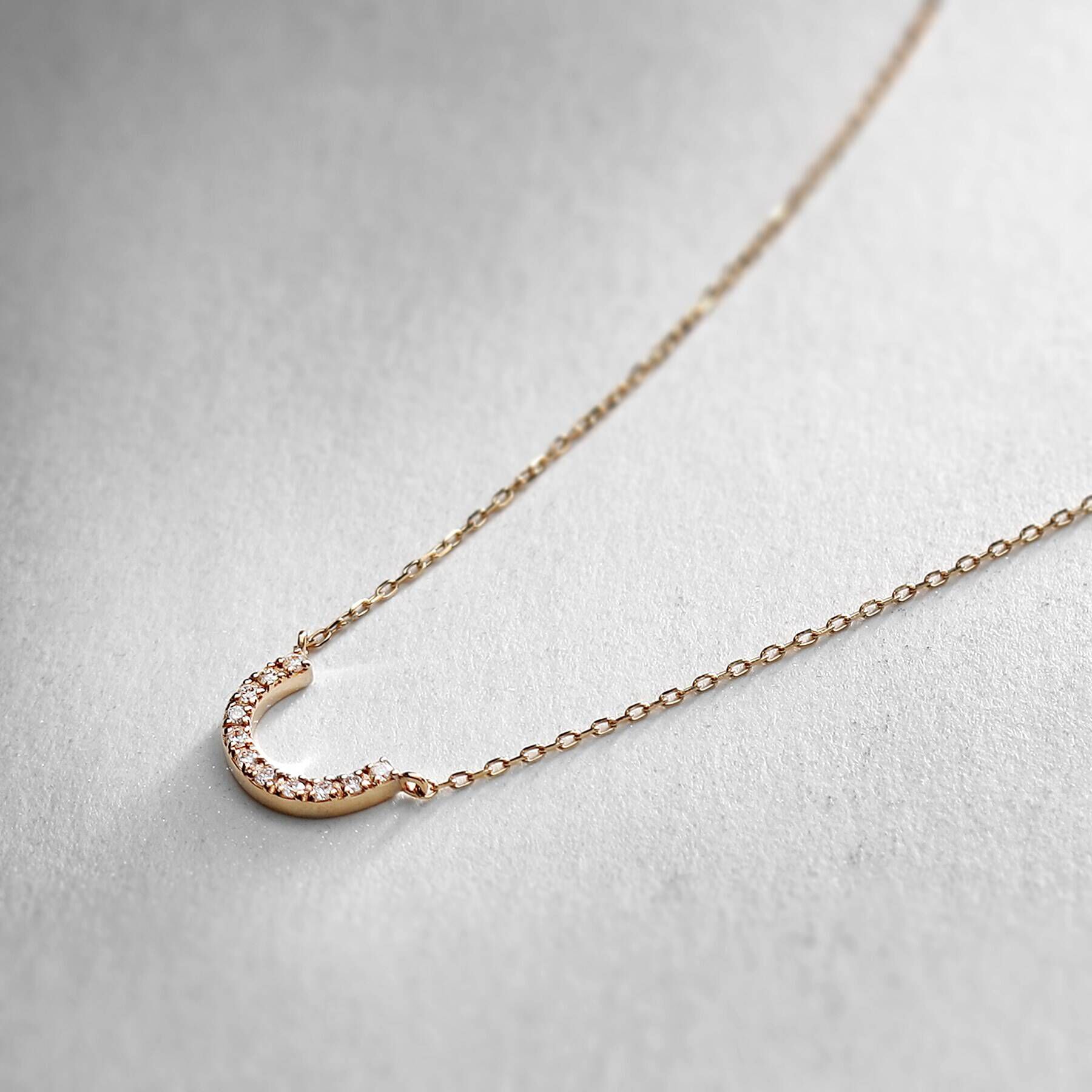 COCOSHNIK「K10ダイヤモンド U字ネックレス」|ネックレス|