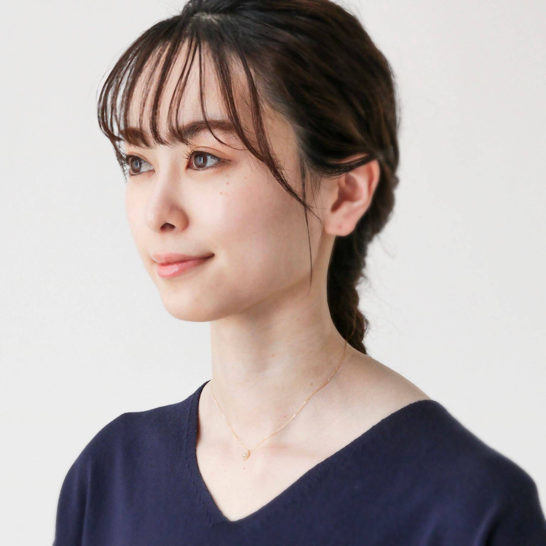 COCOSHNIK「K18ダイヤモンド バゲットカット取り巻き ネックレス」|ネックレス|