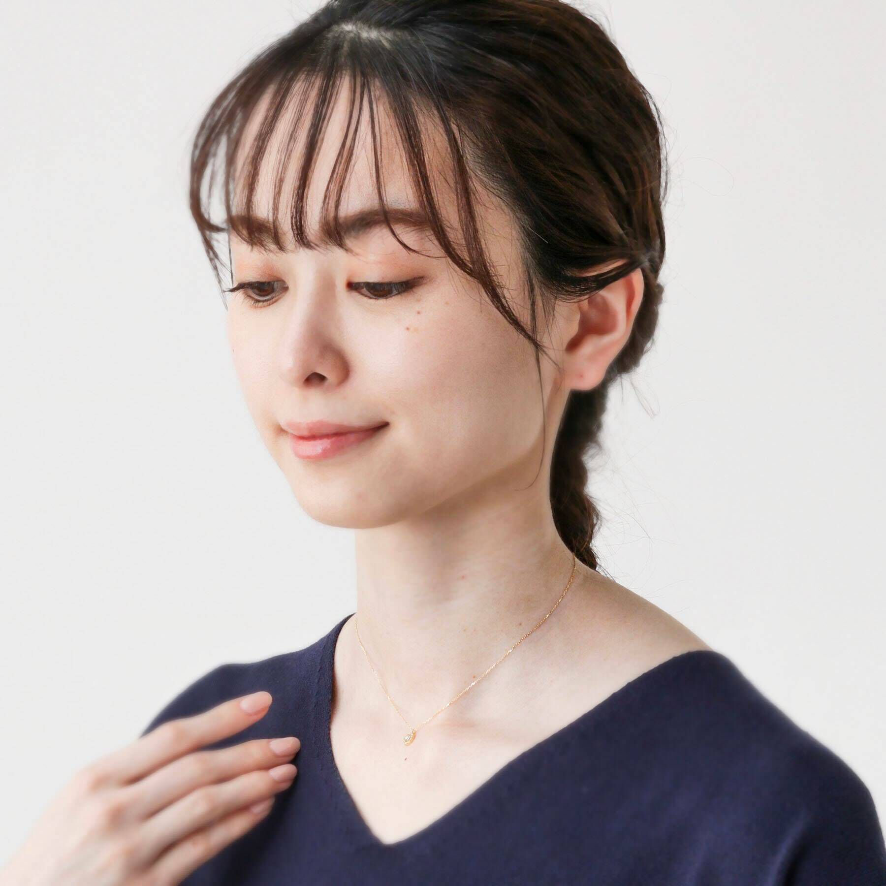 COCOSHNIK「K18ダイヤモンド バゲットカット取り巻き ネックレス」|ネックレス|