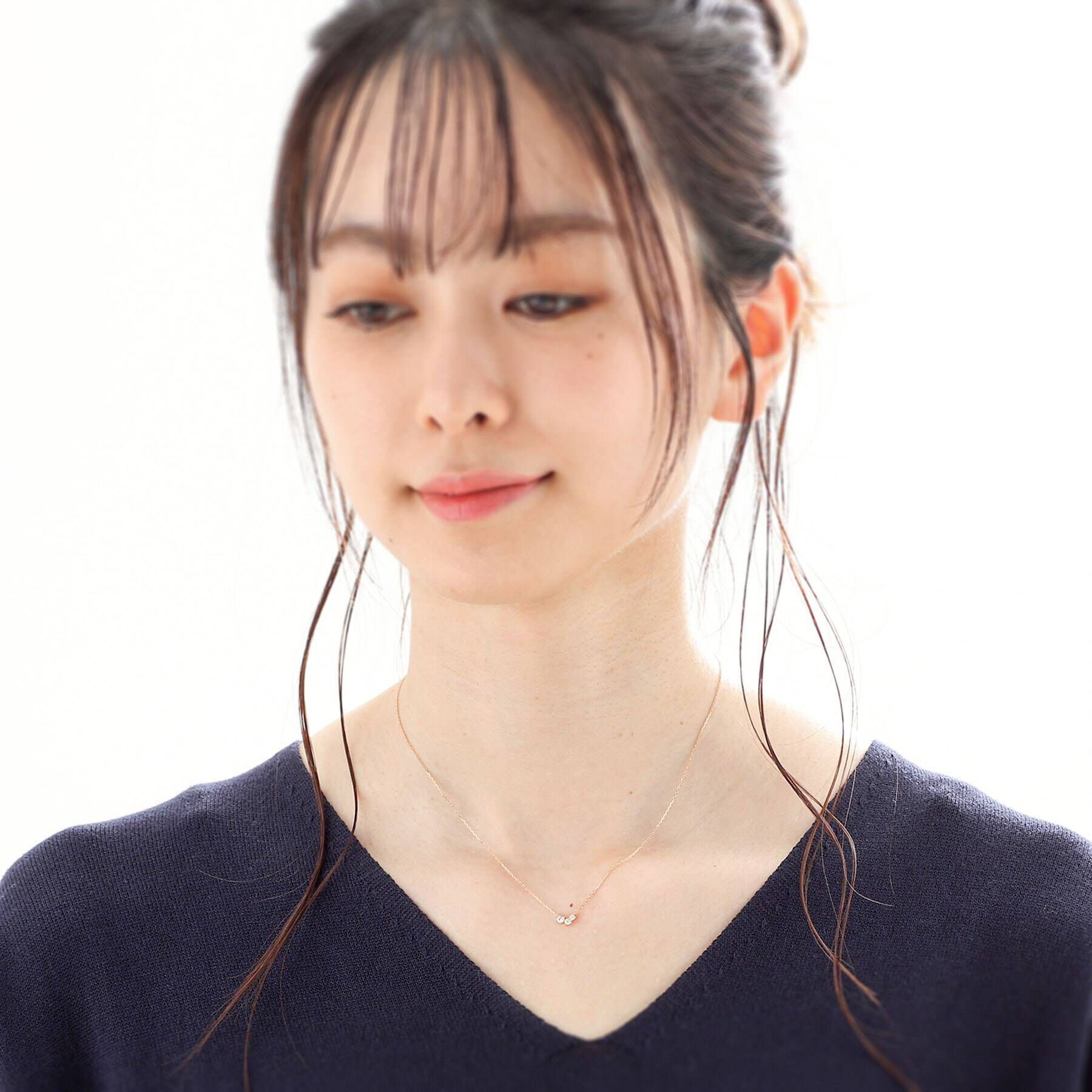 COCOSHNIK「K18ダイヤモンド ランダムクラスター３石 ネックレス」|ネックレス|