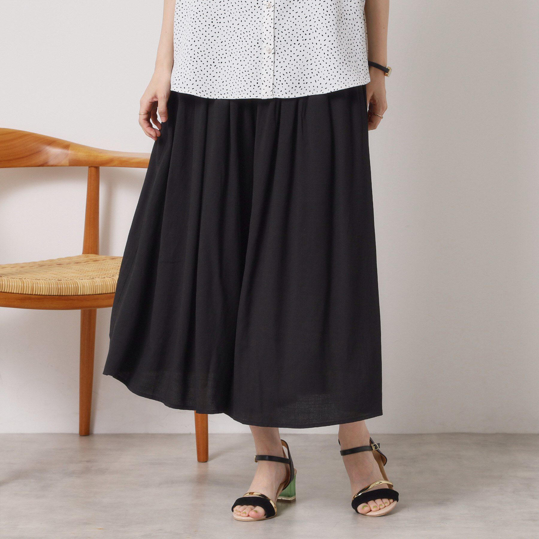 ITS&rsquo;DEMO「【さらりタッチ／ウエストゴム／手洗い可】強撚スラブスカーチョ」|その他|