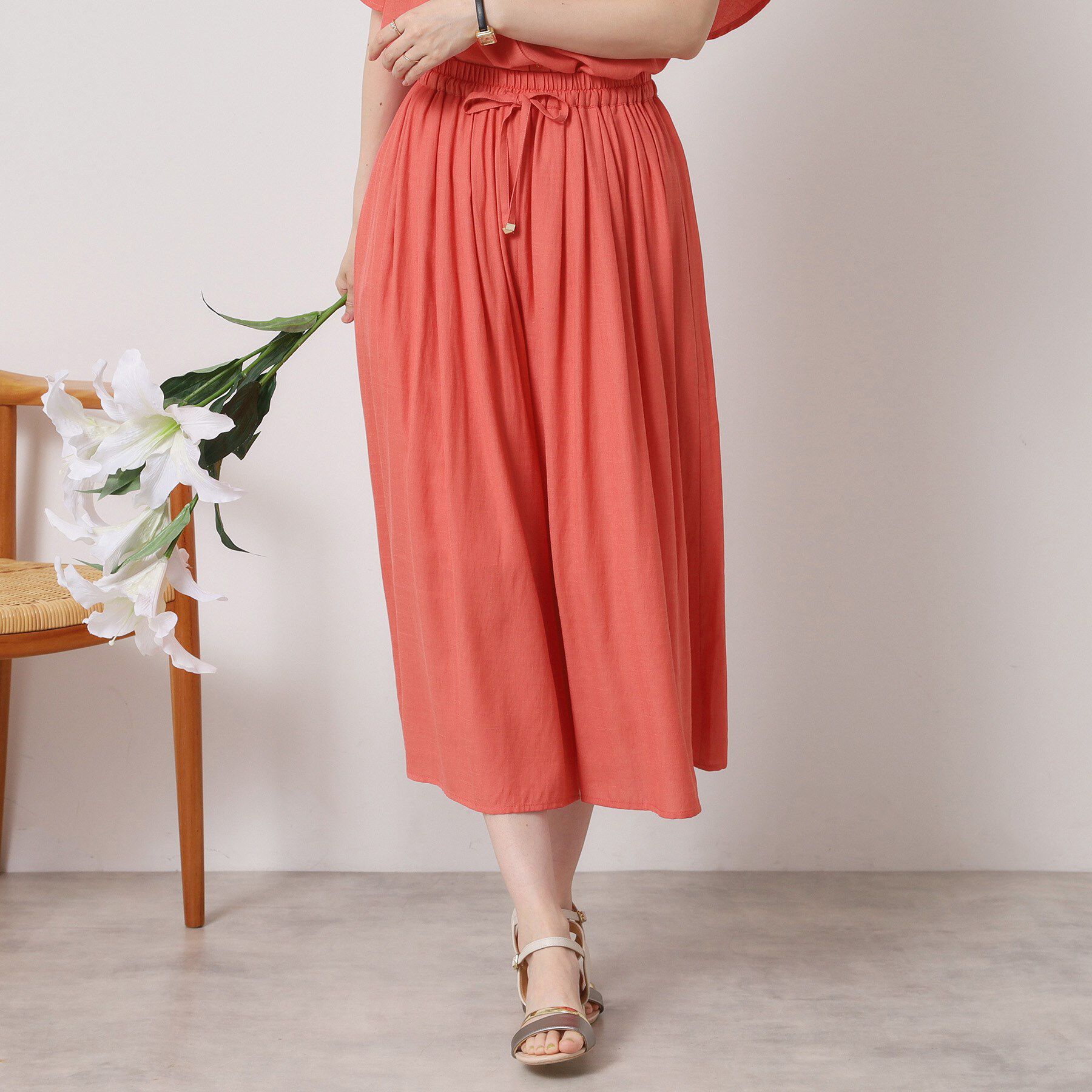 ITS&rsquo;DEMO「【さらりタッチ／ウエストゴム／手洗い可】強撚スラブスカーチョ」|その他|