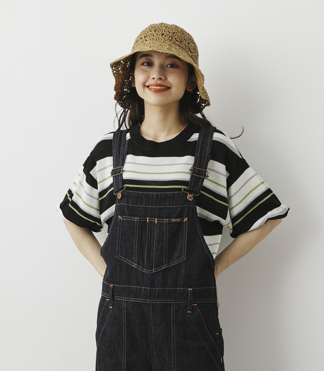 RODEO CROWNS「（WEB限定）マルチボーダーサマーニットトップス」|ニット・セーター|柄BLK5