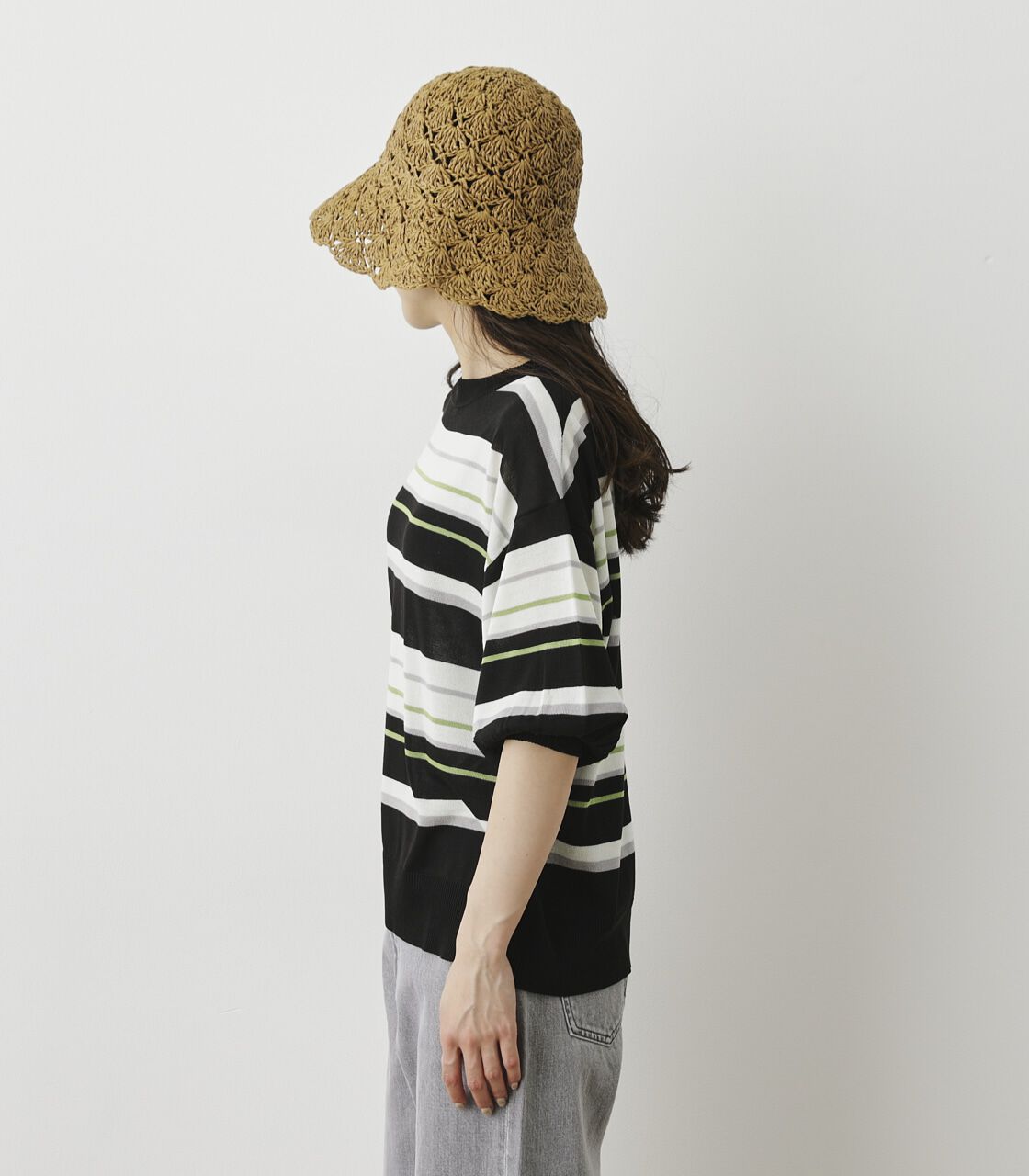 RODEO CROWNS「（WEB限定）マルチボーダーサマーニットトップス」|ニット・セーター|