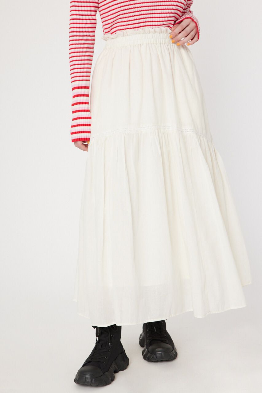 RODEO CROWNS「レースキリカエコットンフレアスカート」|スカート|O/WHT1