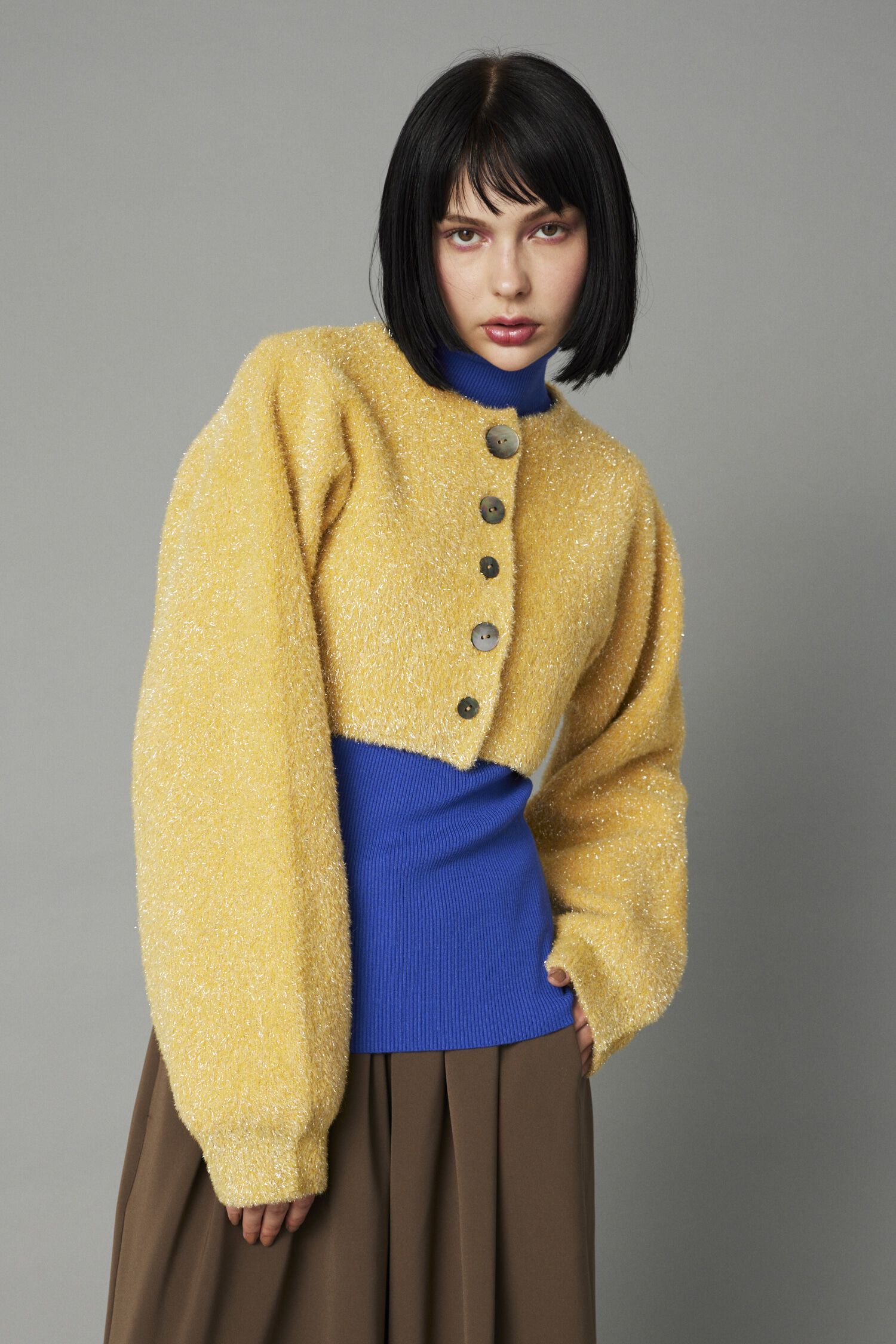 HeRIN.CYE「Shiny short cardigan」|カーディガン|L/YEL1