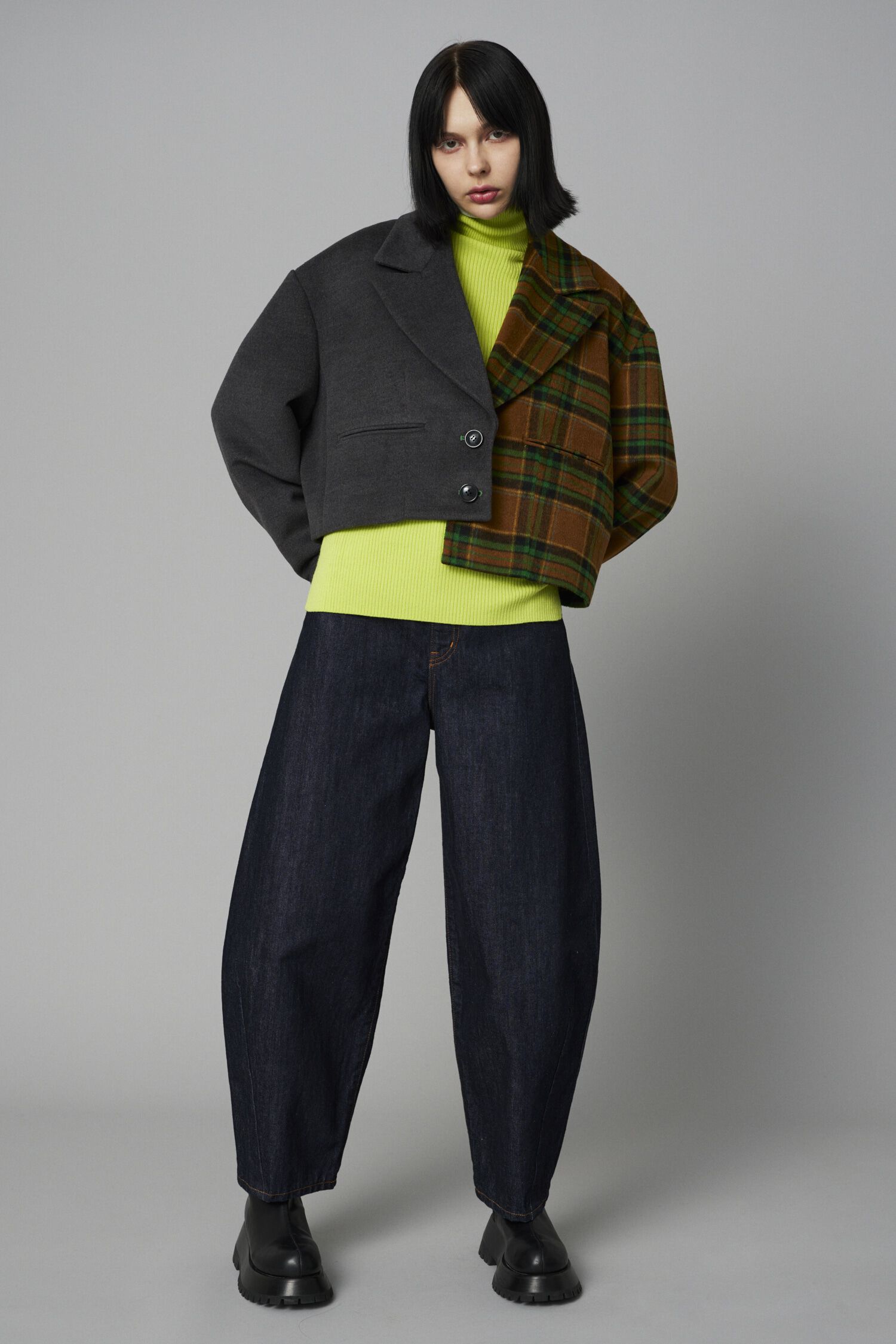 HeRIN.CYE「Bi color asymmetry jacket」|その他|