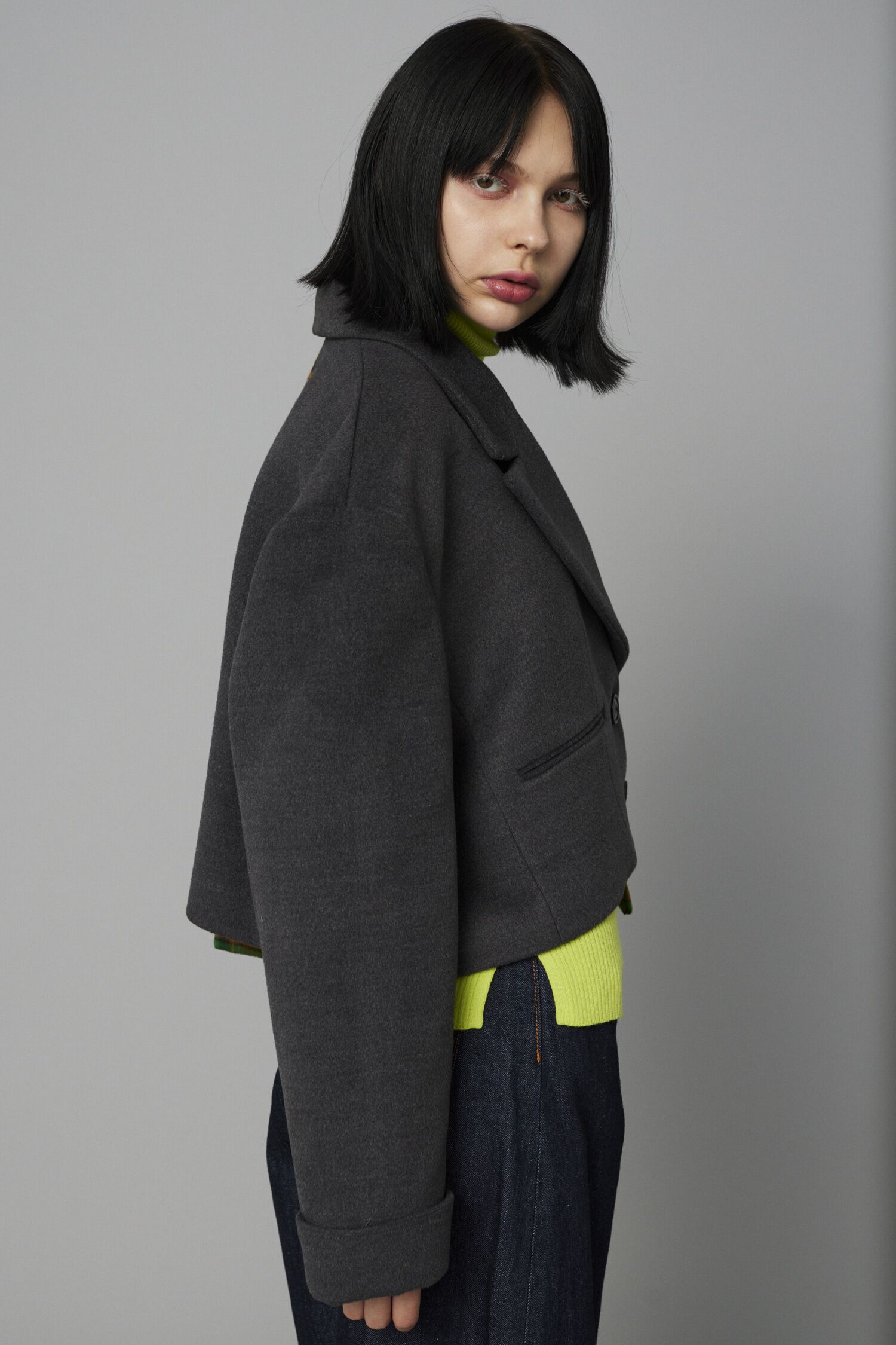 HeRIN.CYE「Bi color asymmetry jacket」|その他|