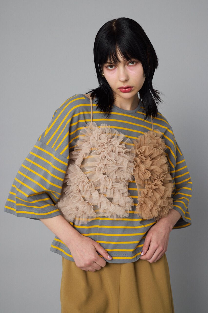 HeRIN.CYE「Bi color many frill bustier」|キャミソール|L/BEG1