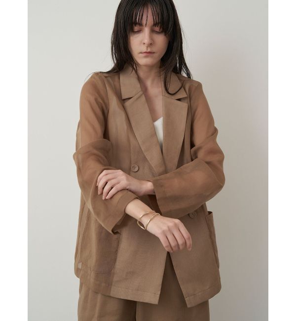 ELENDEEK「SHEER JK」|テーラードジャケット|ブラウン
