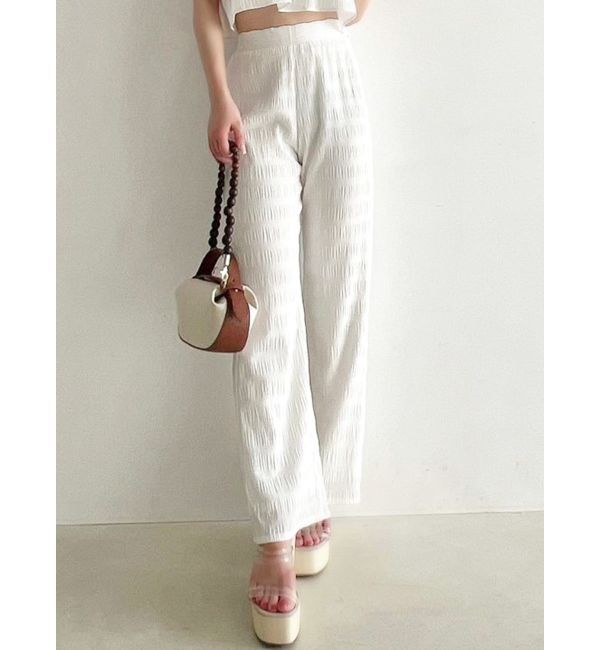 RESEXXY「シャーリングパンツ【セットアップ着用可能】」|その他|ホワイト