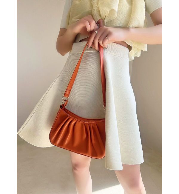 RESEXXY「ギャザーデザインハンドバッグ」|ハンドバッグ|オレンジ