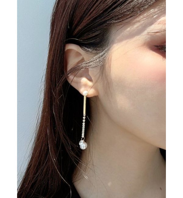 RESEXXY「ストーンパールコンビピアス」|ピアス|ゴールド