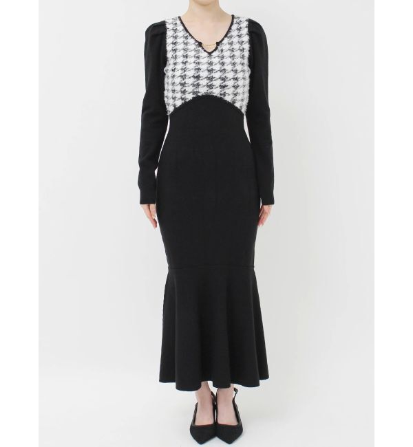 RESEXXY「ハウンドトゥースマーメイドニットワンピース」|ワンピース|