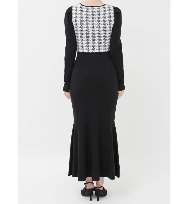 RESEXXY「ハウンドトゥースマーメイドニットワンピース」|ワンピース|