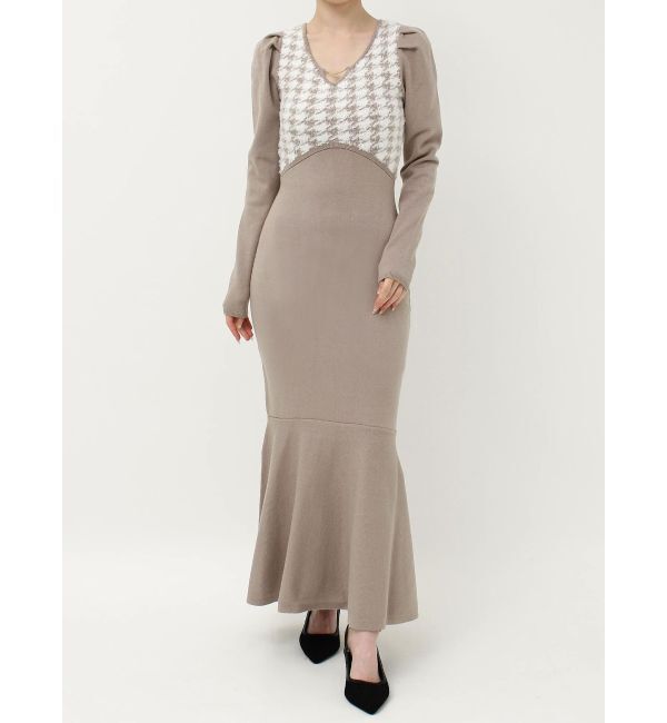 RESEXXY「ハウンドトゥースマーメイドニットワンピース」|ワンピース|