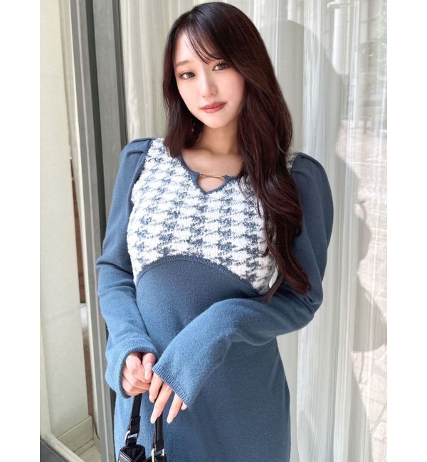 RESEXXY「ハウンドトゥースマーメイドニットワンピース」|ワンピース|