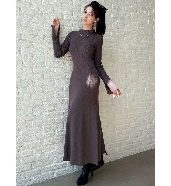 RESEXXY「【WEB限定】ラグランスリーブニットワンピース【M】」|ワンピース|