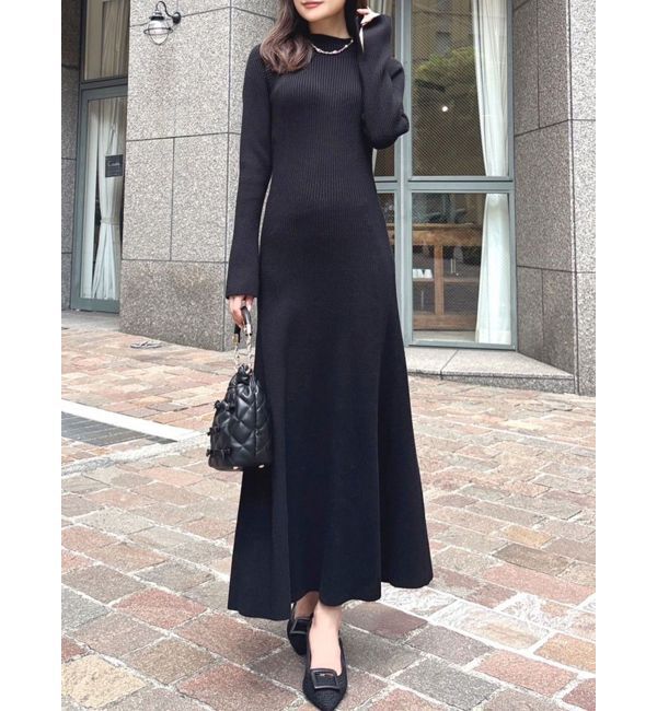 RESEXXY「【WEB限定】ラグランスリーブニットワンピース【M】」|ワンピース|ブラック