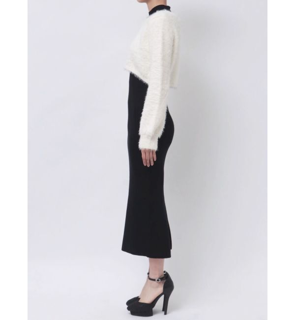 RESEXXY「シャギーレイヤードリブニットワンピース」|ワンピース|