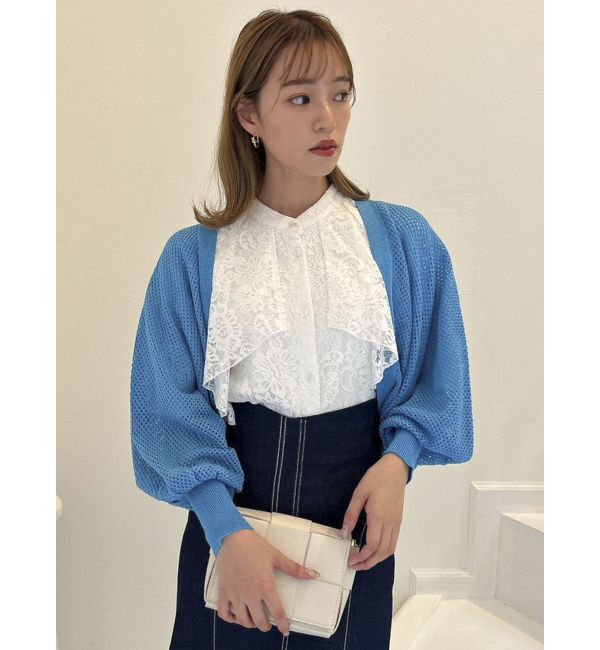 dazzlin「メッシュリボンリラックスカーディガン」|カーディガン|