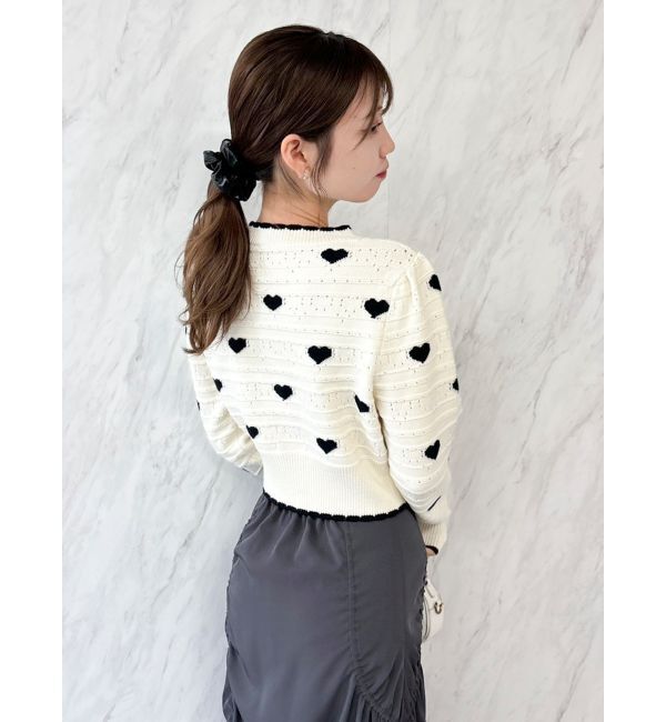 dazzlin「ハートジャカードカーデトップス」|カーディガン|