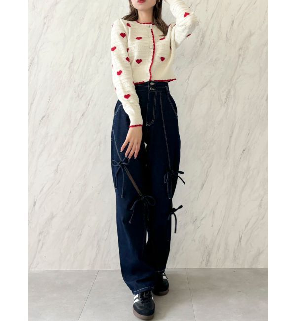 dazzlin「ハートジャカードカーデトップス」|カーディガン|