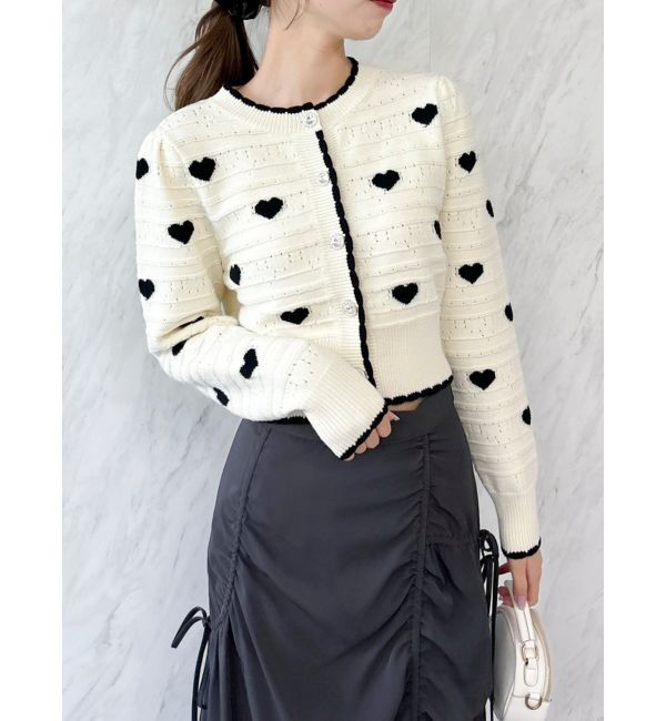 dazzlin「ハートジャカードカーデトップス」|カーディガン|