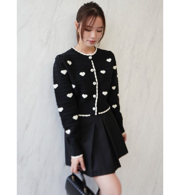 dazzlin「ハートジャカードカーデトップス」|カーディガン|
