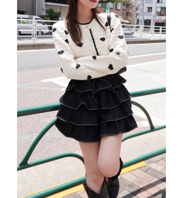 dazzlin「ハートジャカードカーデトップス」|カーディガン|