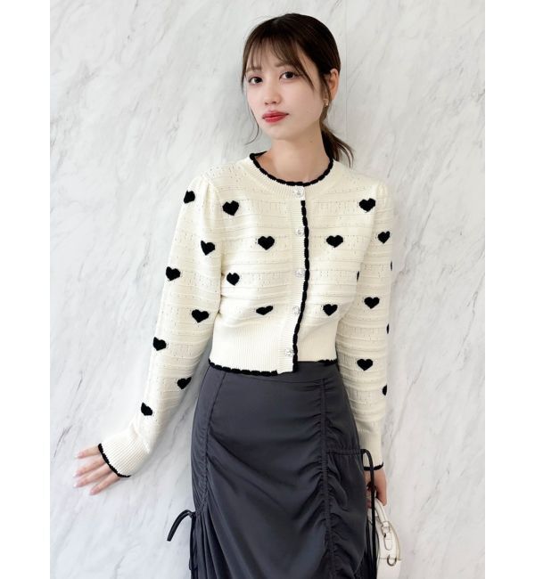 dazzlin「ハートジャカードカーデトップス」|カーディガン|