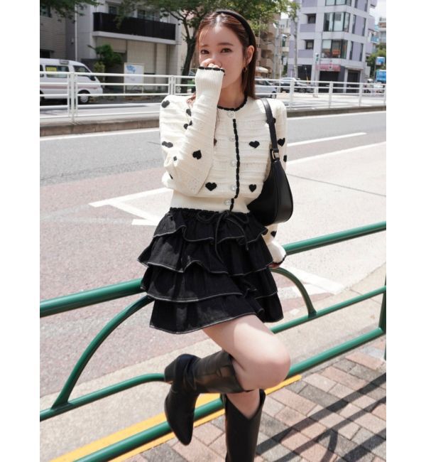 dazzlin「ハートジャカードカーデトップス」|カーディガン|